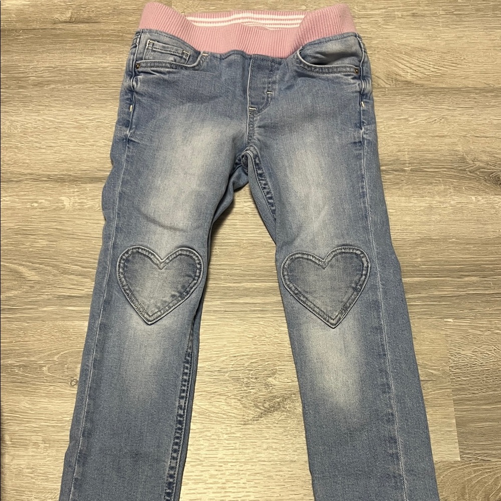 H&M Kids Blue Jeans with Heart Patches